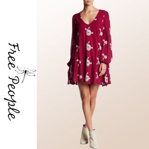 NWT Free People Emma Embroidered Swing Dress